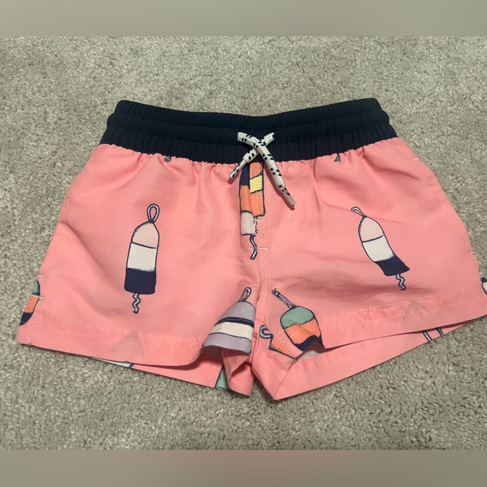 The Beaufort Bonnet Company Tortola Swim Trunks in Winding Bay Buoy 6-12 Months